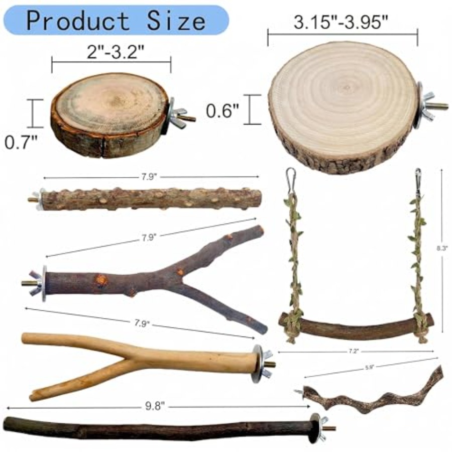 8PCS natural wood bird perches - Health & Wellness Quotes Inspirational recension och pris