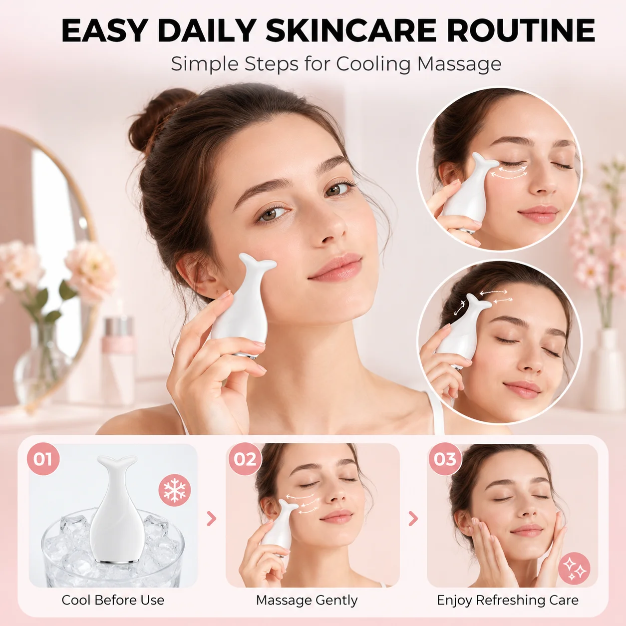 Fish Tail Ice Roller Facial Ma - Ice Roller Face Cold recension och pris